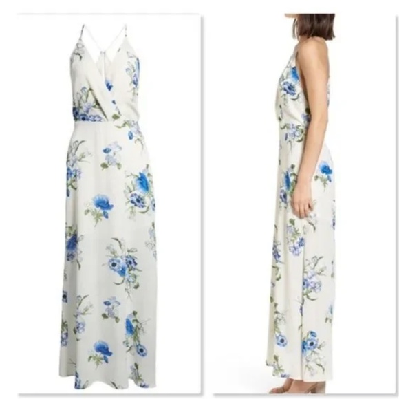 White and Cream Sleeveless Maxi Sundress for Wedding Guest - Picture 2 of 15